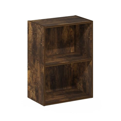 Tiered Wood Bookshelf with Open Storage Shelves for Home & Office