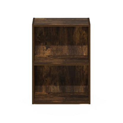 Tiered Wood Bookshelf with Open Storage Shelves for Home & Office