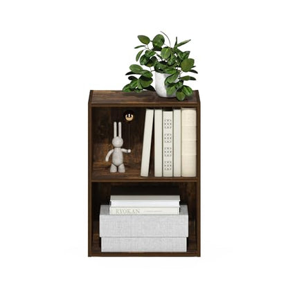 Tiered Wood Bookshelf with Open Storage Shelves for Home & Office