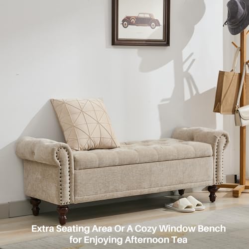 SOFTHION Upholstered Storage Bench