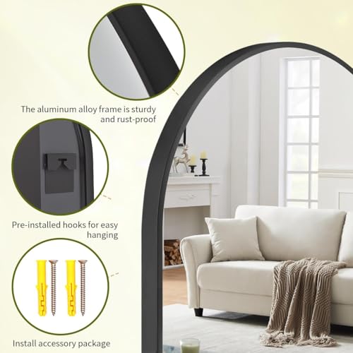BEAUTYPEAK Arch Bathroom Wall Mirror