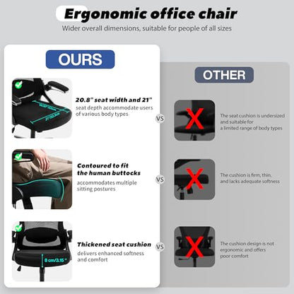Ergonomic Mesh Office Chair with High Back & Adjustable Lumbar Support