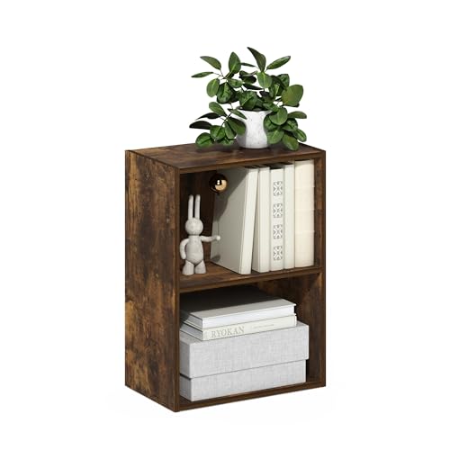 Tiered Wood Bookshelf with Open Storage Shelves for Home & Office