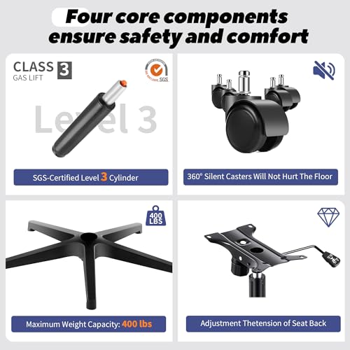 Ergonomic Mesh Office Chair with High Back & Adjustable Lumbar Support