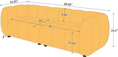 VANOMi 88" Oversized Boucle Sofa, Modern Upholstered