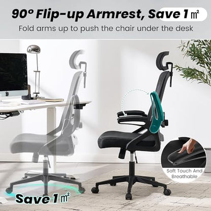 Ergonomic Mesh Office Chair with High Back & Adjustable Lumbar Support