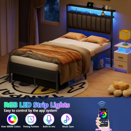 Furnulem Bed Frames 2 Under Bed Storage on Wheels