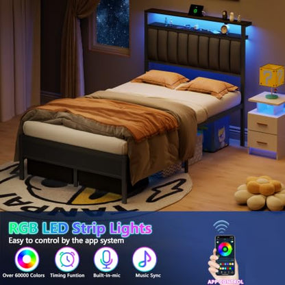 Furnulem Bed Frames 2 Under Bed Storage on Wheels
