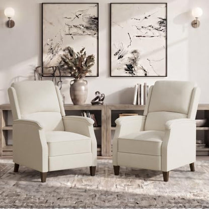 VKNOW Recliner Chair，Fabric Recliner with Adjustable Back