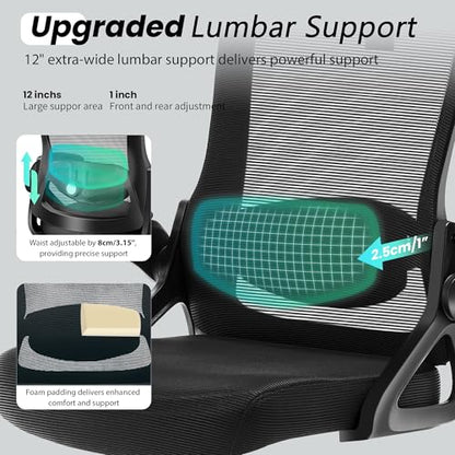 Ergonomic Mesh Office Chair with High Back & Adjustable Lumbar Support