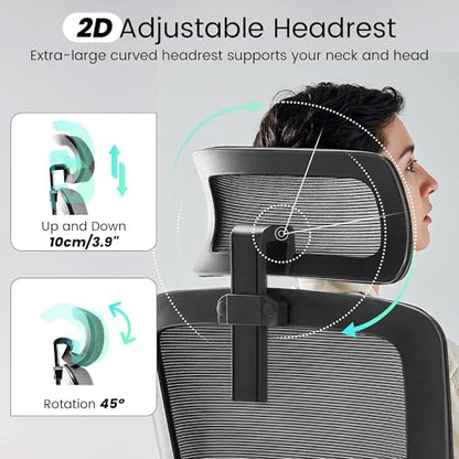 Ergonomic Mesh Office Chair with High Back & Adjustable Lumbar Support