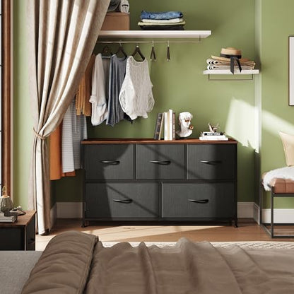 WLIVE Dresser for Bedroom with 5 Drawers