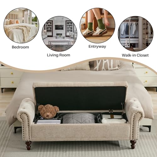 SOFTHION Upholstered Storage Bench