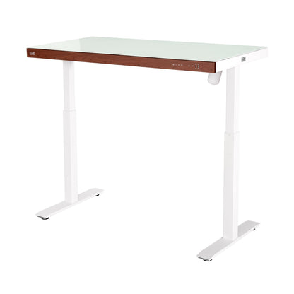 Seville Classics Airlift Electric Height Adjustable Desk with Tempered Glass Top
