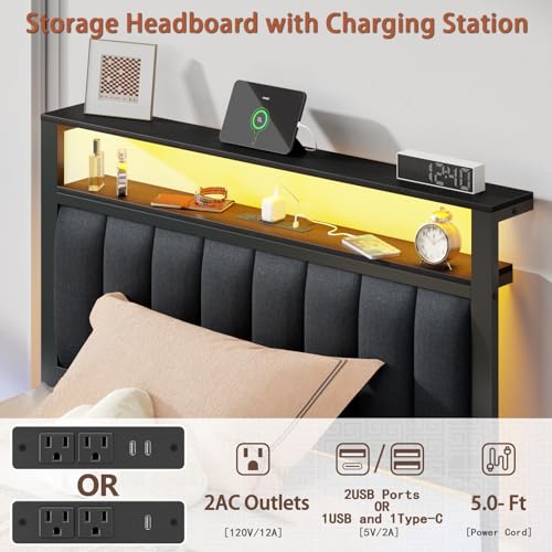 Furnulem Bed Frames 2 Under Bed Storage on Wheels