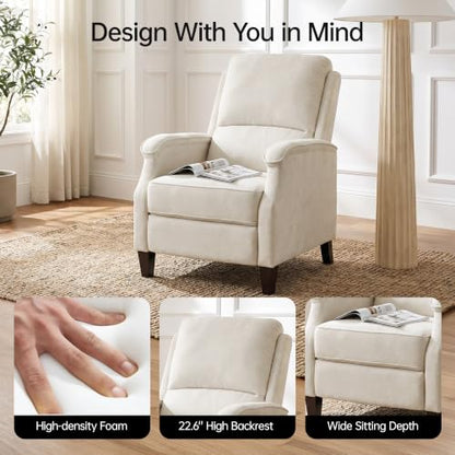VKNOW Recliner Chair，Fabric Recliner with Adjustable Back