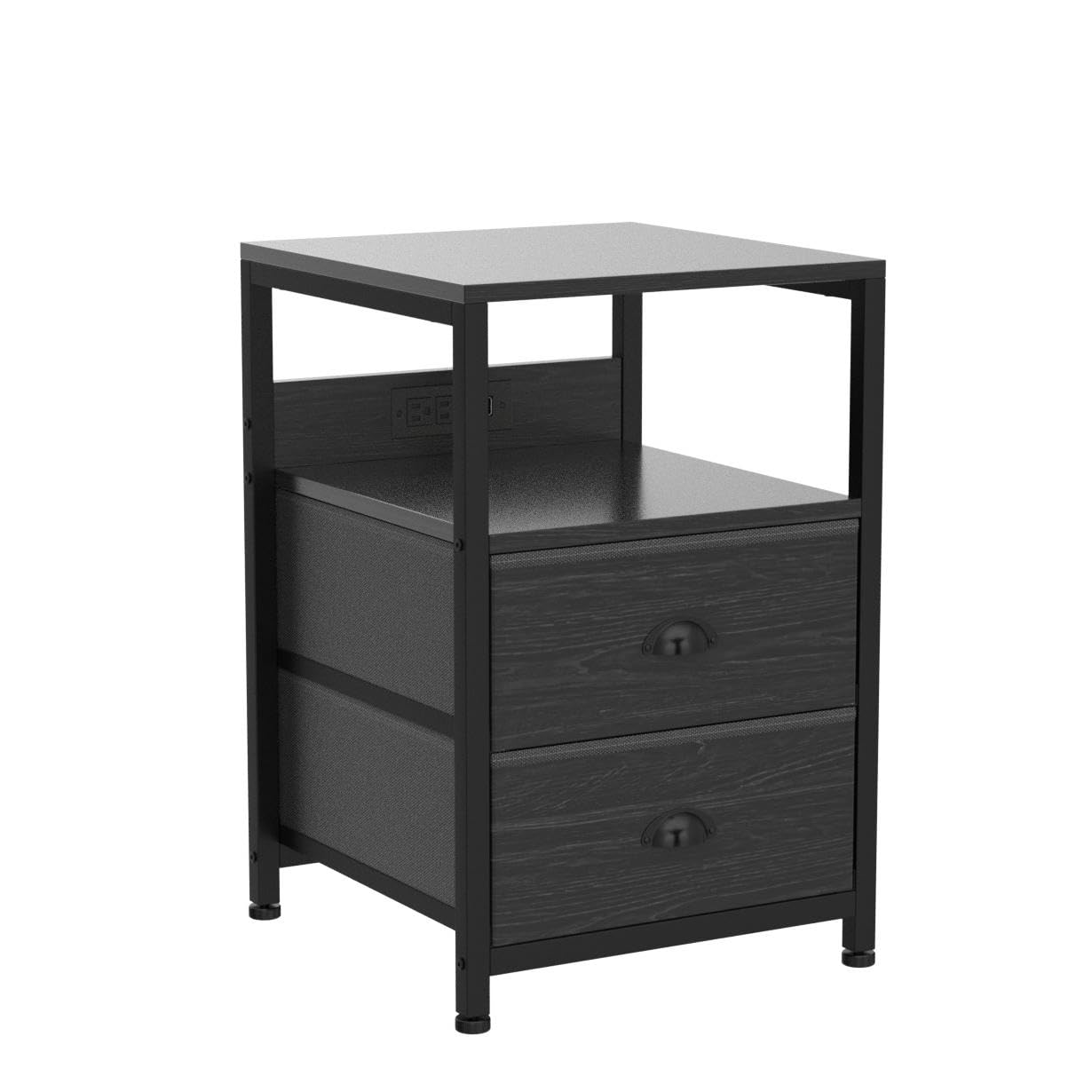 Furologee Nightstands Set of 2 with Charging Station