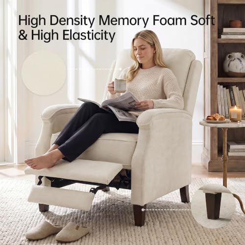 VKNOW Recliner Chair，Fabric Recliner with Adjustable Back