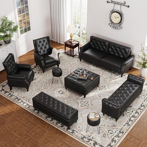 FiveWillowise 65 Inch Faux Leather Bedroom Bench with Storage
