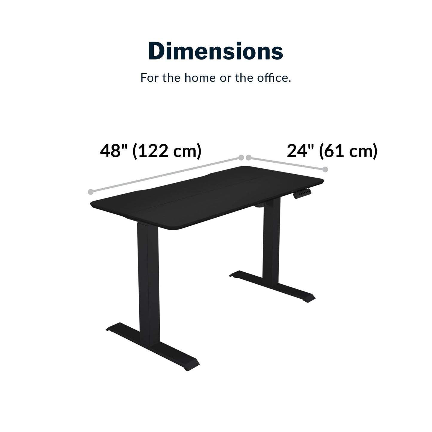 Vari Essential Electric Standing Desk for Home Office – 48x24 - White
