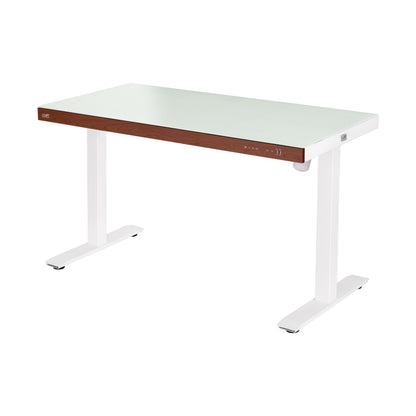 Seville Classics Airlift Electric Height Adjustable Desk with Tempered Glass Top