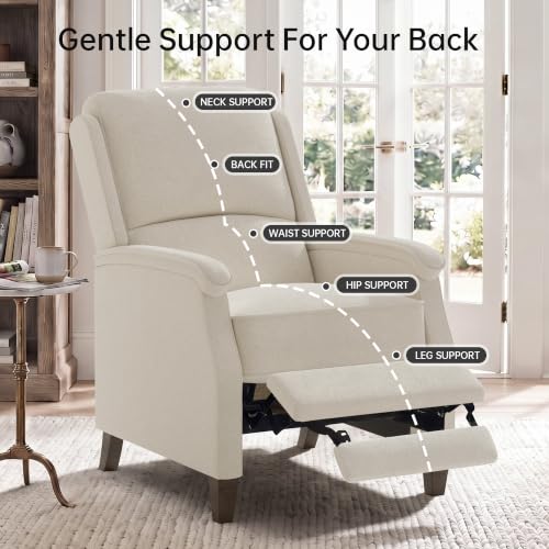VKNOW Recliner Chair，Fabric Recliner with Adjustable Back