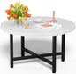 Round Coffee Table with Metal Frame for Living Room & Office