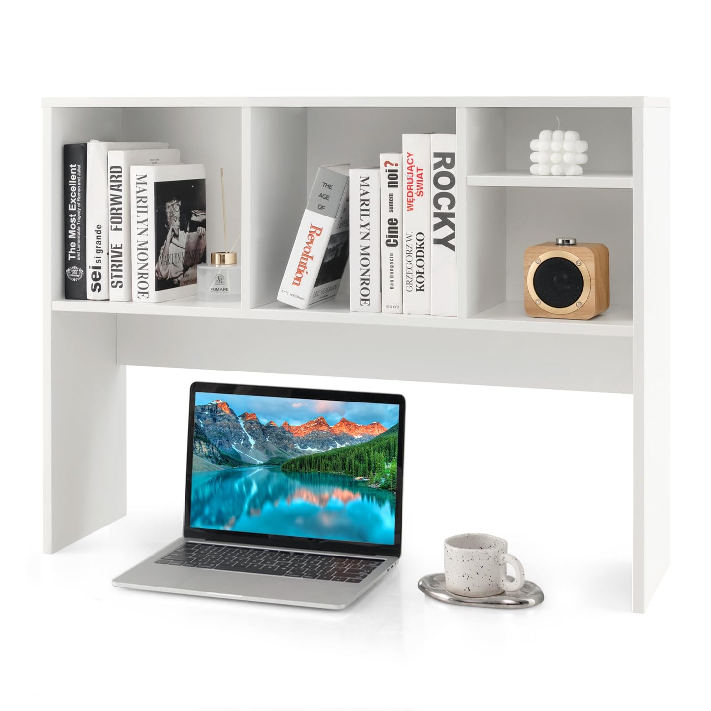 3-Tier Desktop Bookshelf Organizer with Storage Shelves for Office & Dorm