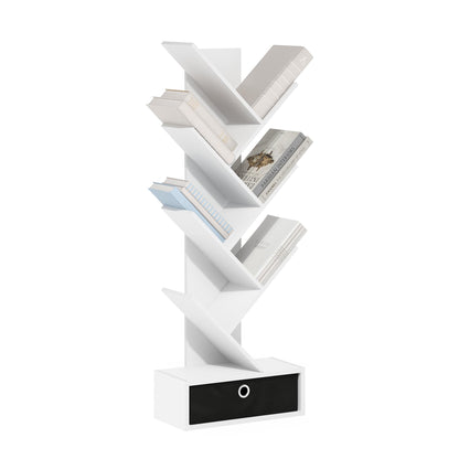 Tiered Wood Bookshelf with Open Storage Shelves for Home & Office