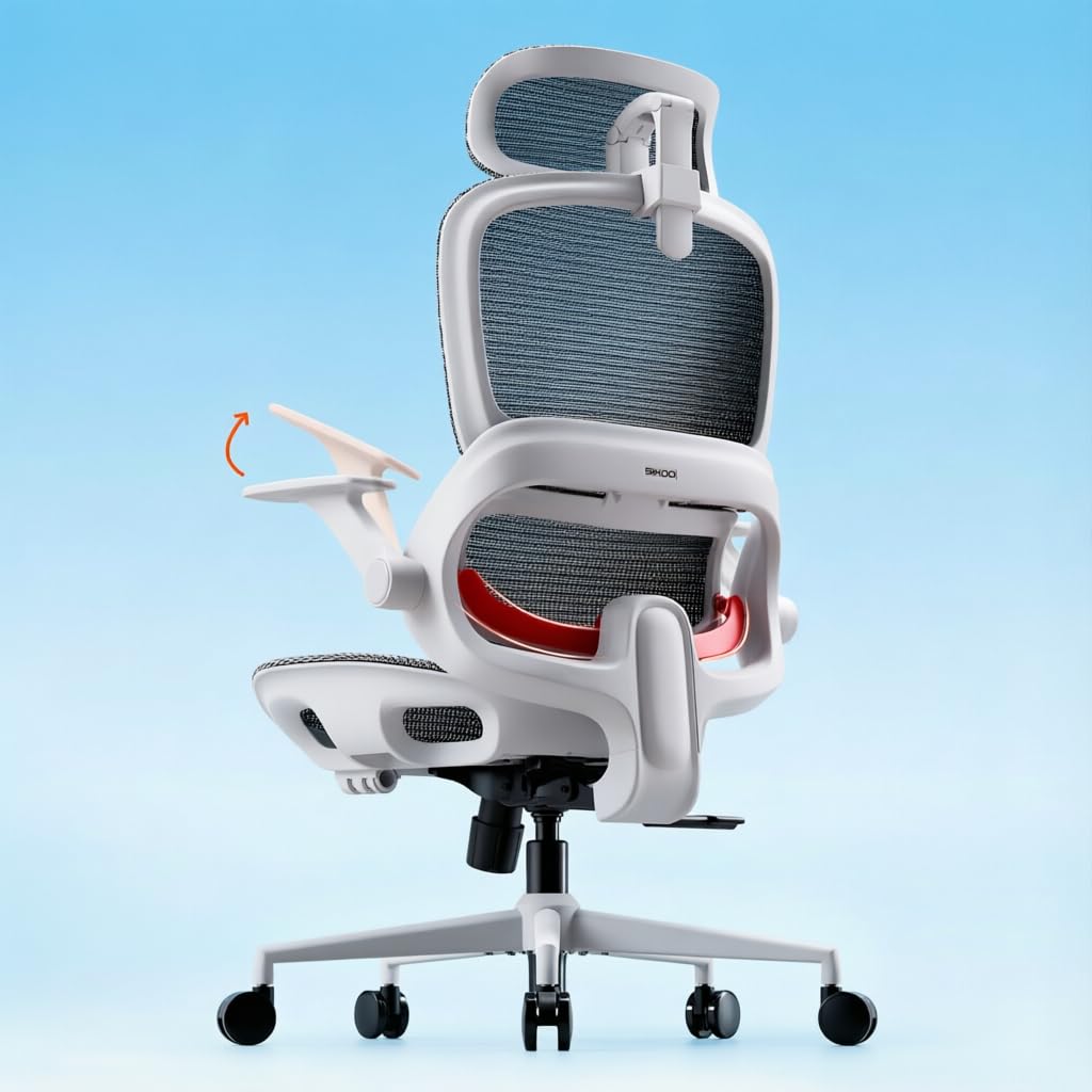 Ergonomic Mesh Office Chair with Adjustable Lumbar Support & Headrest
