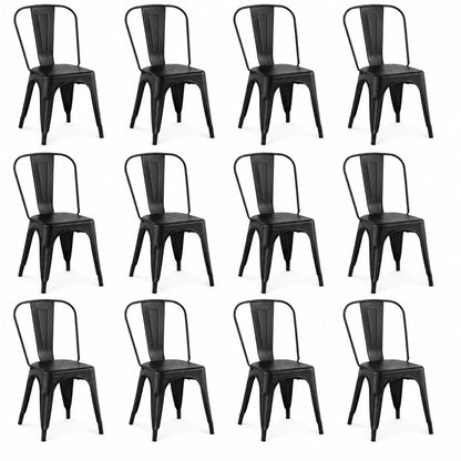 Rivbuio Metal Dining Chairs with Backrest, Stackable, Color, 2 Pack