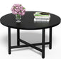 Round Coffee Table with Metal Frame for Living Room & Office