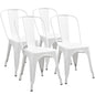Stackable Metal Dining Chair Set with Classic Bistro Design for Indoor & Outdoor Use