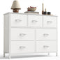 7 Drawer Fabric Dresser with Storage Bins and Steel Frame for Bedroom & Closet