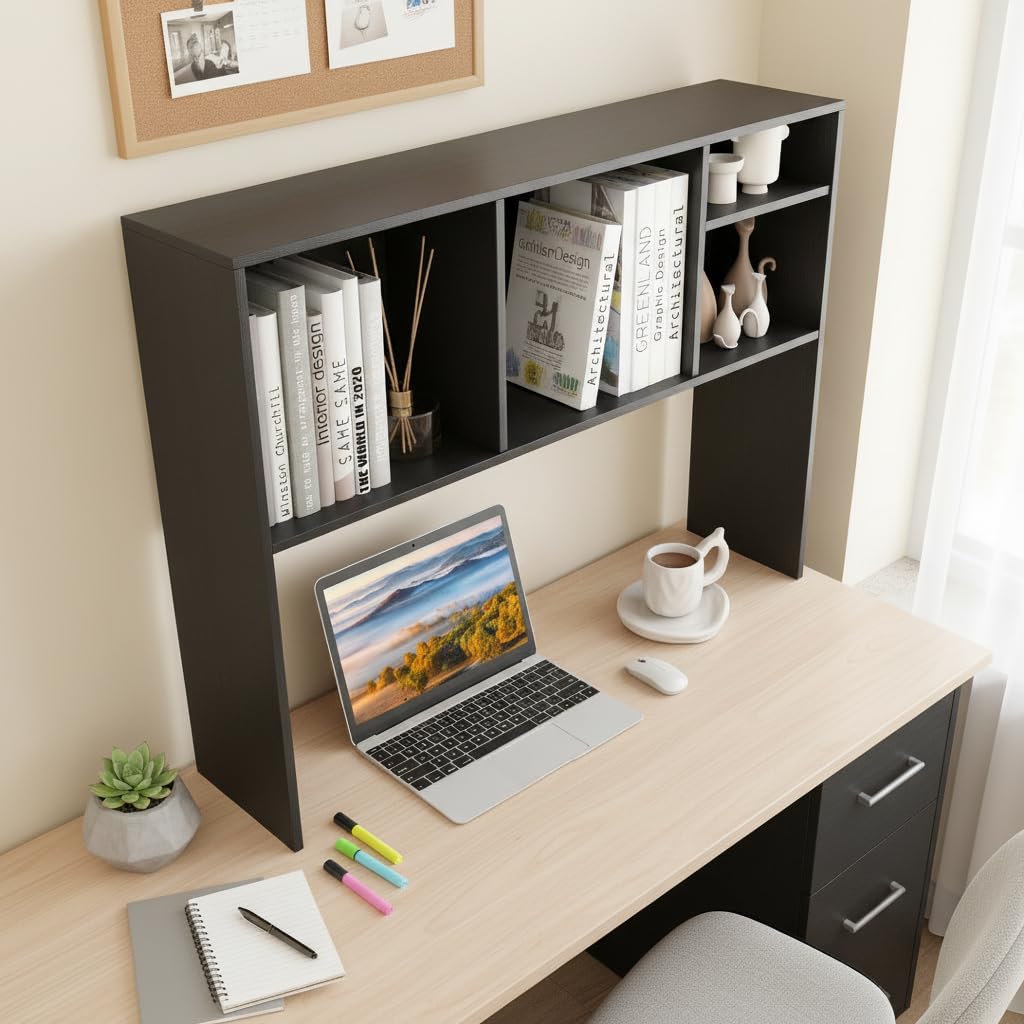 3-Tier Desktop Bookshelf Organizer with Storage Shelves for Office & Dorm