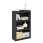 Tiered Wood Bookshelf with Open Storage Shelves for Home & Office