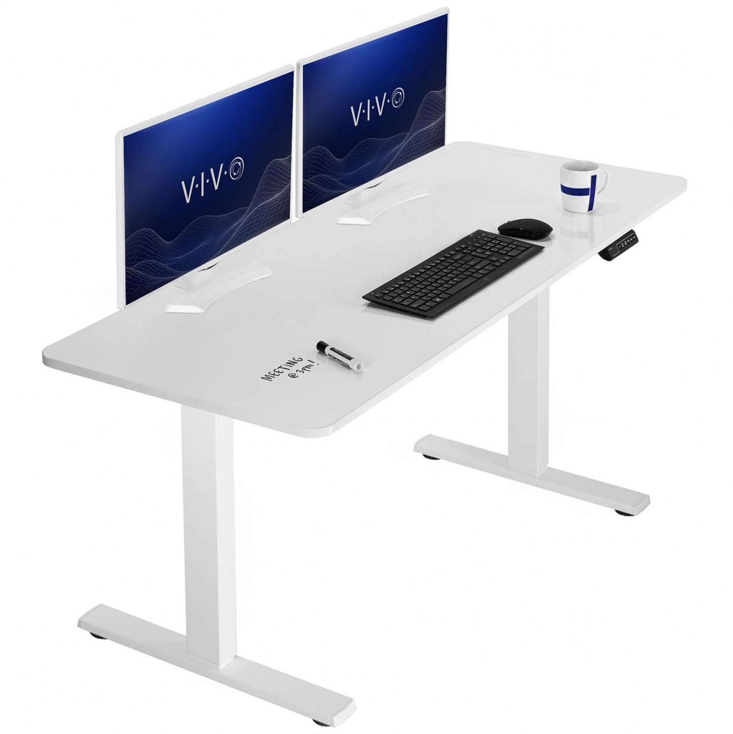 VIVO Electric Standing Desk Workstation, Memory Controller Height Adjustment, 1B Series