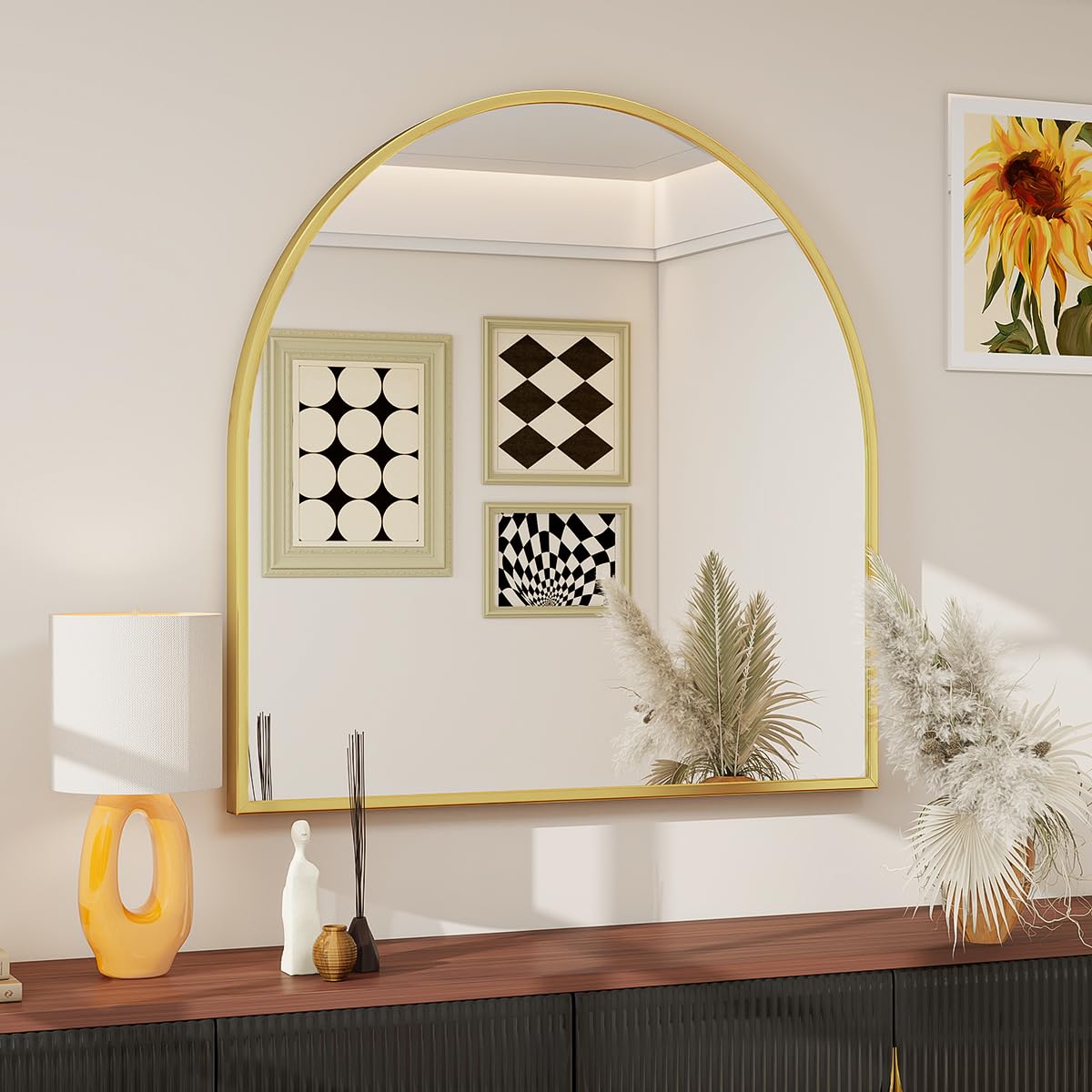 BEAUTYPEAK Arch Bathroom Wall Mirror