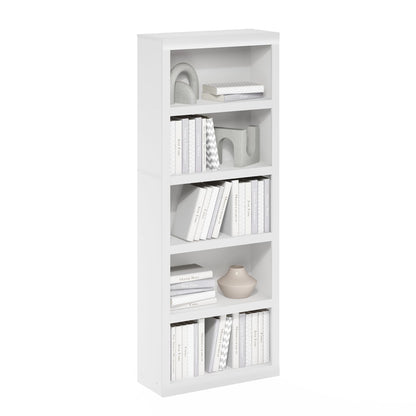 Tiered Wood Bookshelf with Open Storage Shelves for Home & Office