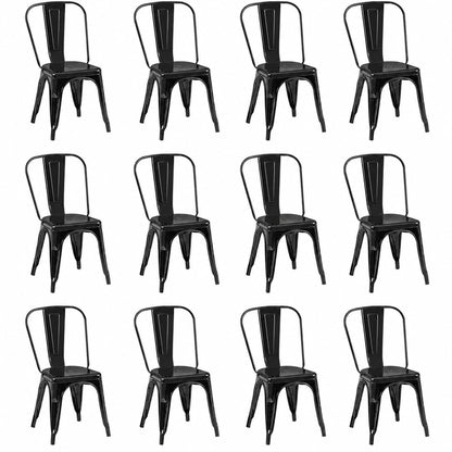 Rivbuio Metal Dining Chairs with Backrest, Stackable, Color, 2 Pack