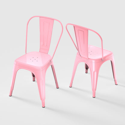 Rivbuio Metal Dining Chairs with Backrest, Stackable, Color, 2 Pack