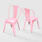 Rivbuio Metal Dining Chairs with Backrest, Stackable, Color, 2 Pack