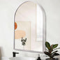 Arched Wall Mirror with Brushed Metal Frame for Bathroom & Entryway