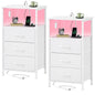 Somdot Nightstands with Charging Station & LED Light