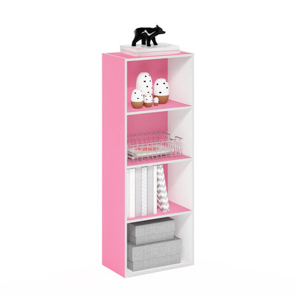 Tiered Wood Bookshelf with Open Storage Shelves for Home & Office