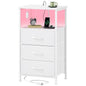 Somdot Nightstands with Charging Station & LED Light