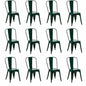 Rivbuio Metal Dining Chairs with Backrest, Stackable, Color, 2 Pack