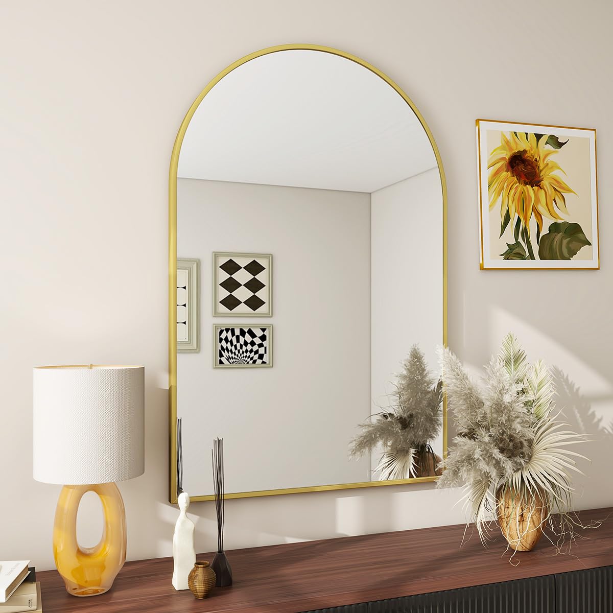 BEAUTYPEAK Arch Bathroom Wall Mirror