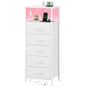 Somdot Nightstands with Charging Station & LED Light