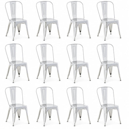 Rivbuio Metal Dining Chairs with Backrest, Stackable, Color, 2 Pack